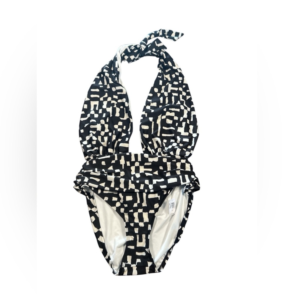 Banana Republic Women’s Size Medium Black and White One Piece Swimsuit NWT - Picture 1 of 6